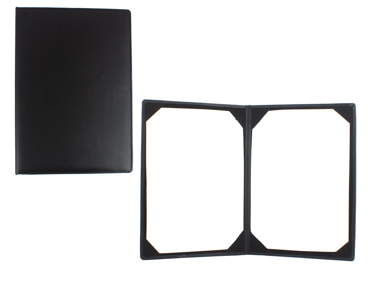 Certificate Folder, Corner Tab — Black