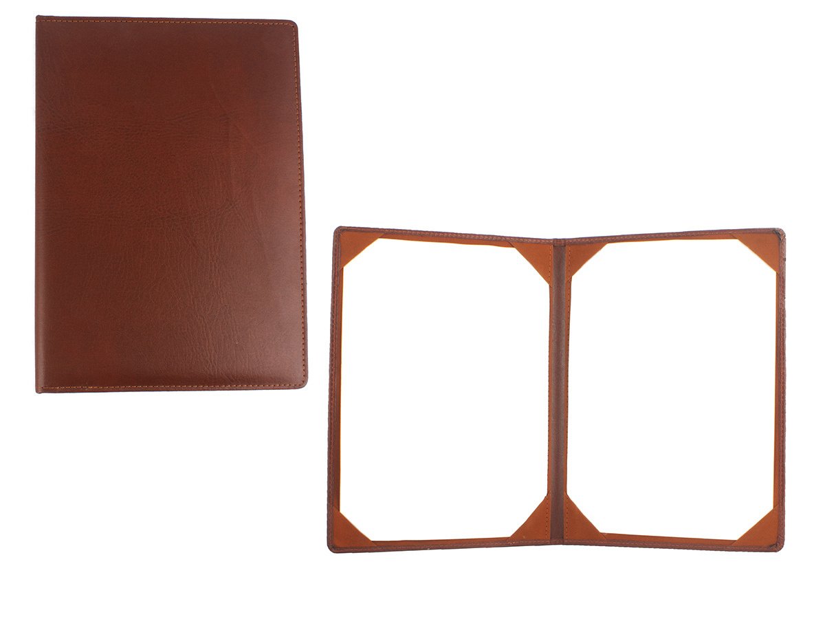 Certificate Folder, Corner Tab — Brown