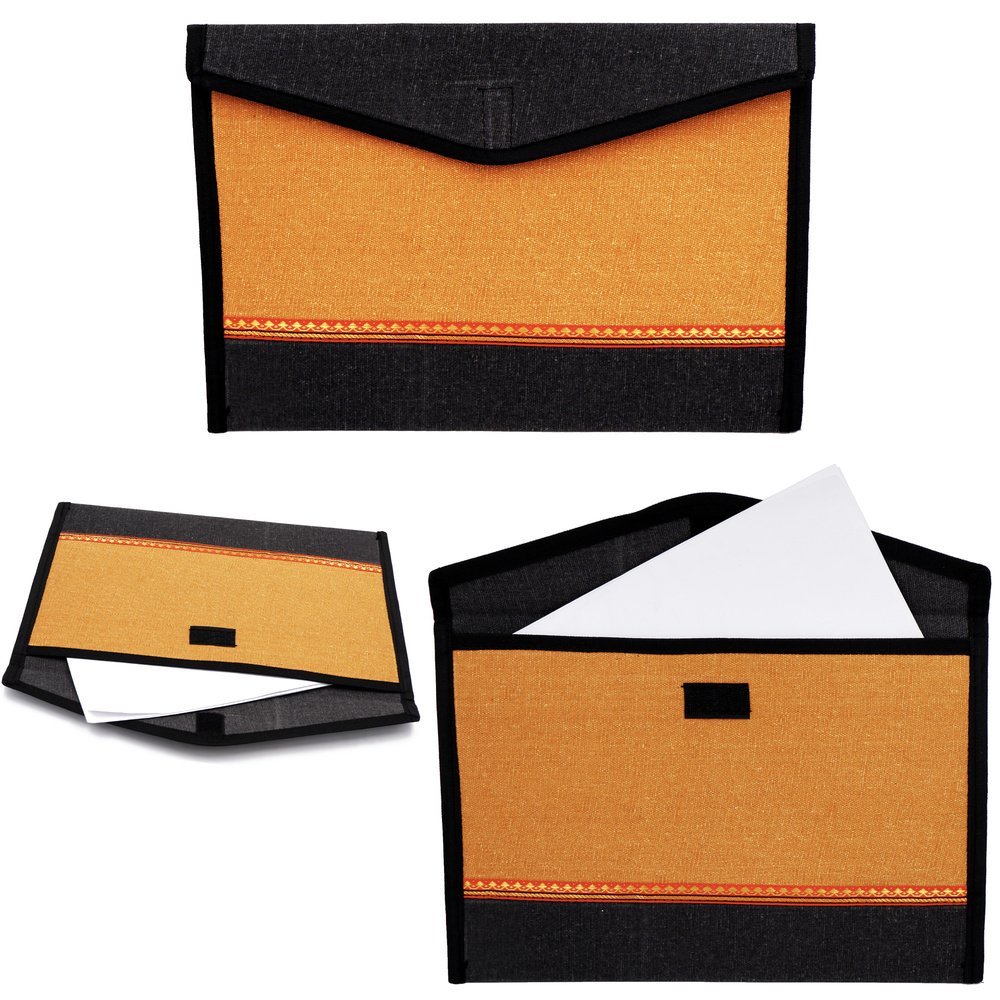 Jute Folder Envelope — Orange/Black