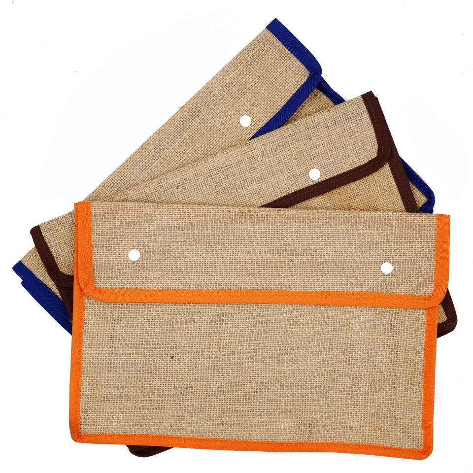 Jute Folder Snap Button — Multicolor