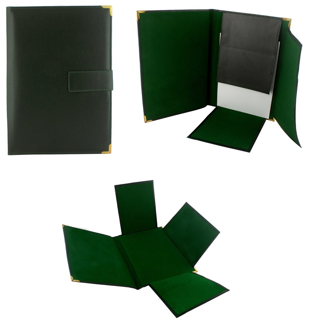 Trifold Certificate Holder — Green