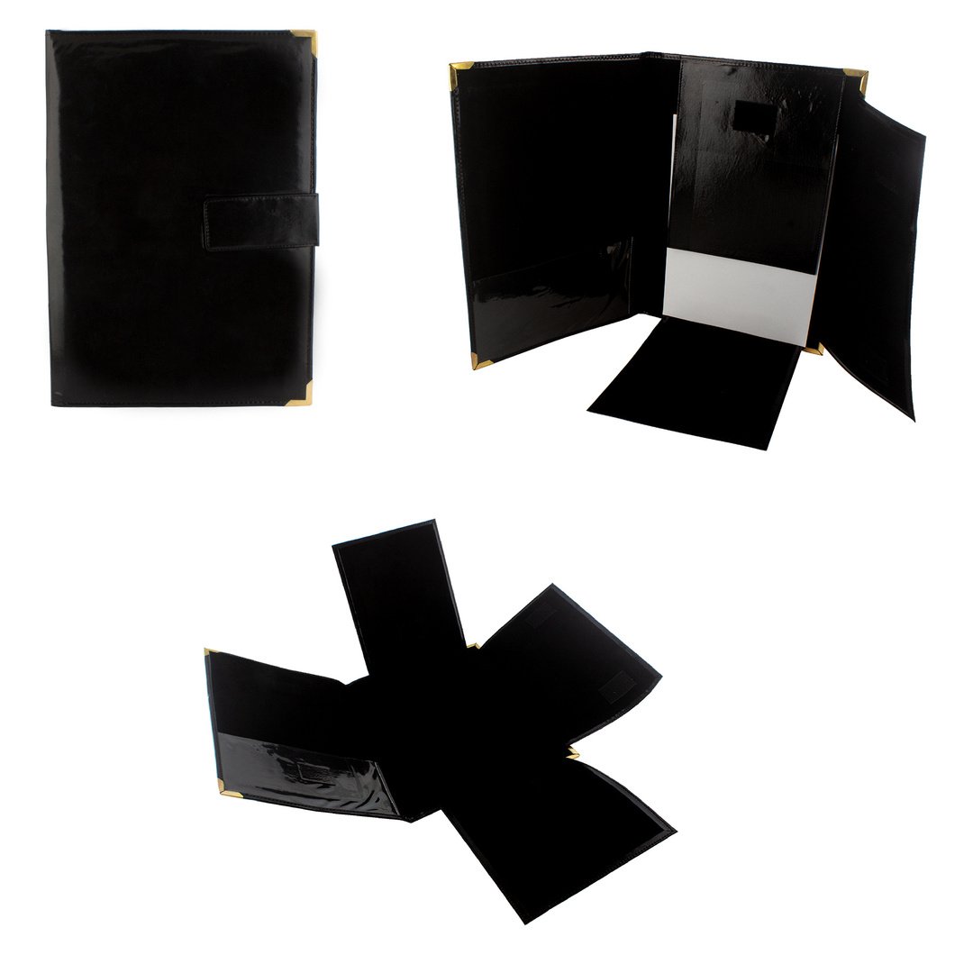 Trifold Glossy Folder — Black