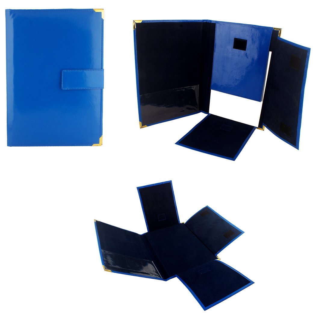 Trifold Glossy Folder — Blue