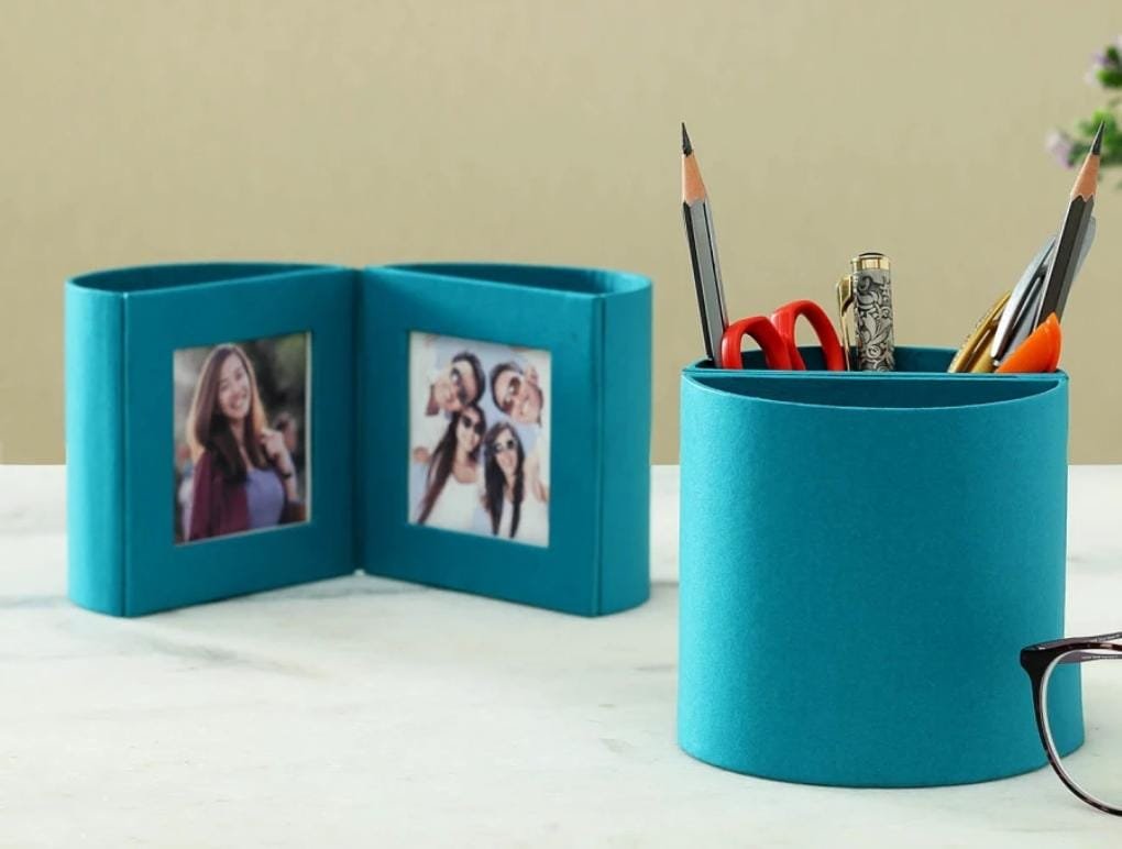 Photo Frame & Pen Holder Set — Table Top Item 904, Teal